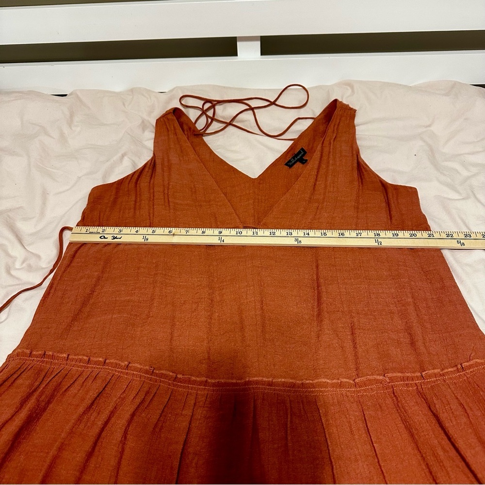Babydoll Tiered Mini Dress Rust large - Picture 9 of 11